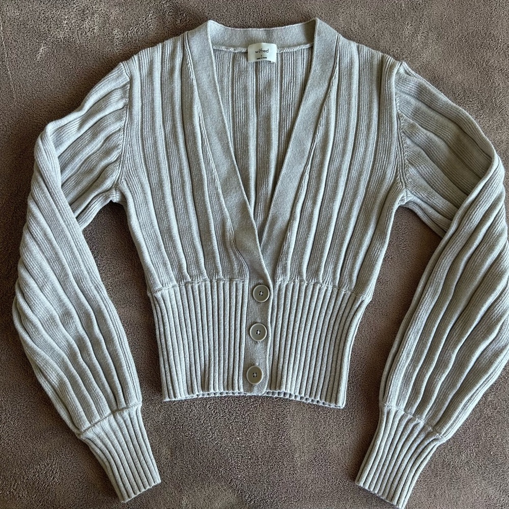 Wilfred Plunged Cardigan - Cream size S